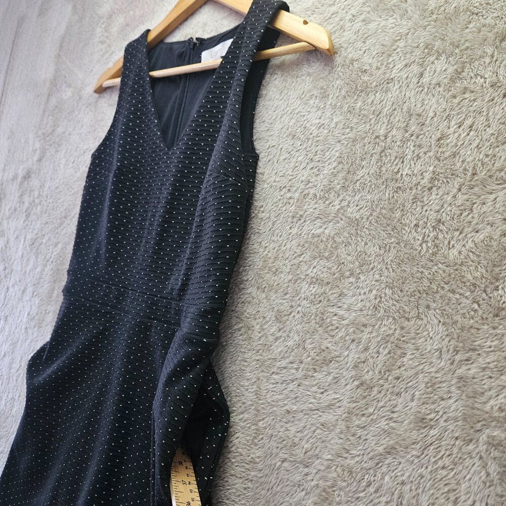 LOFT Black and White Polka Dot Sleeveless Dress Women's Size 0P Petite w/pockets - Picture 4 of 9